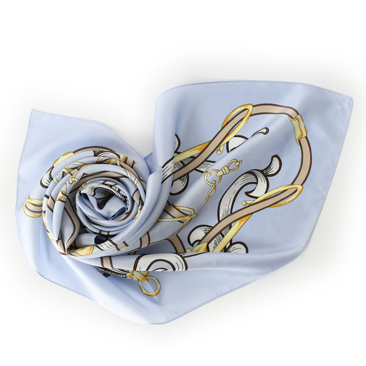 日本製シルクスカーフ【ジェシカベース】マーメイドブルー